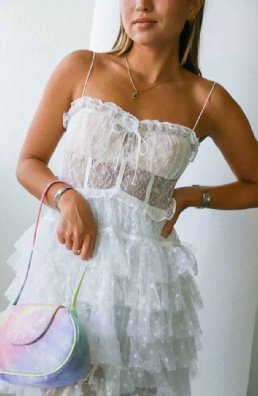 NWT For Love & Lemons Jules Mini Dress Sz. M